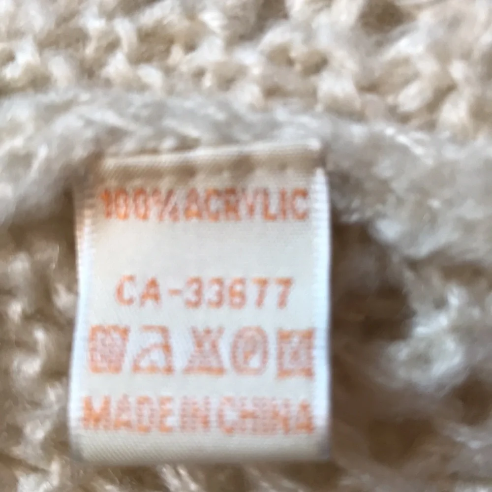 Cream open knit scallop edged flared tunic/mini dress EUC - Picture 6 of 6